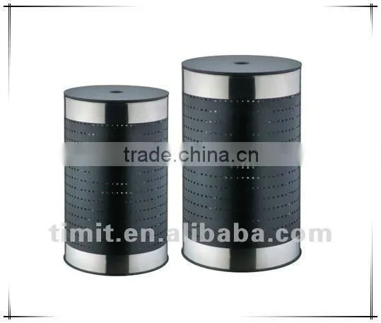 Superior Quality Stainless Steel Round Shape Laundry Basket Set
