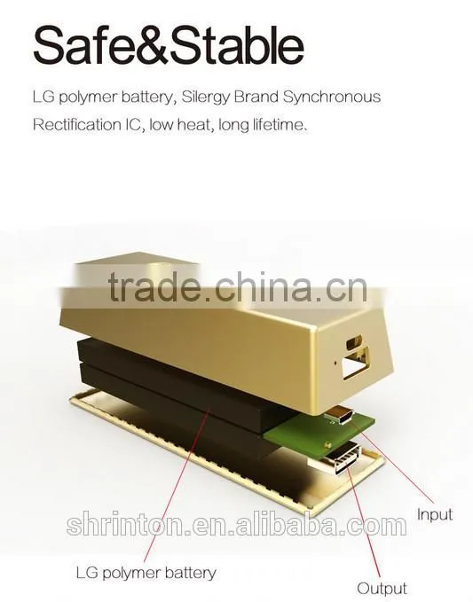 Gold BAR, Hot selling Power Bank 6666mah from China power bank Factory