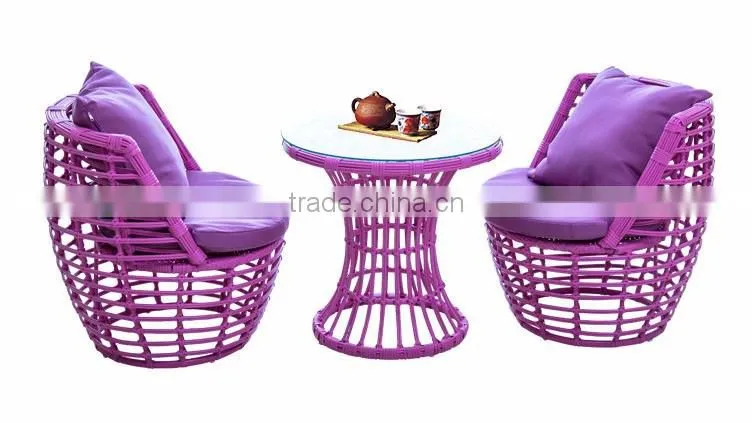 Modern Coffee Tables Rattan Patio 3PCS Garden Coffee Outdoor Dining Table And Chair Set