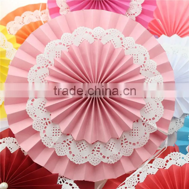 Colorful Round Paper Fan Wedding Stage Decoration Birthday Party Decoration Paper Fan