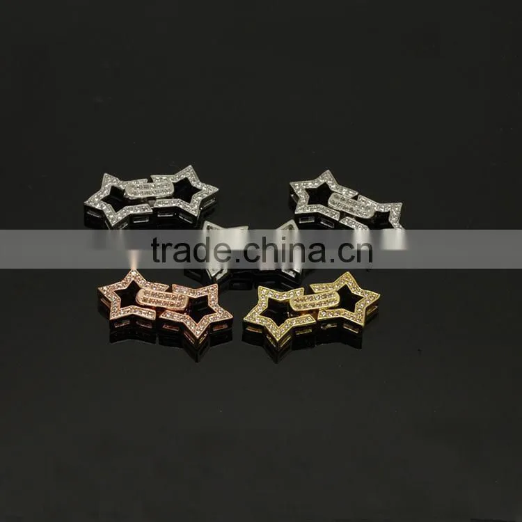 CZ6498 Wholesale mirco cz pave star charm clasps