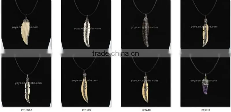 JF6931 New Hand Carved Natural Cream Bone Crescent Pendants,Ivory Moon Pendants