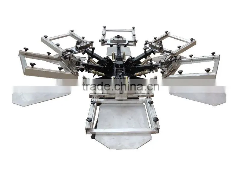 DIY new design full set heavy duty 6 heads color 6 Station screen Press with XY Micro Registration with all kits