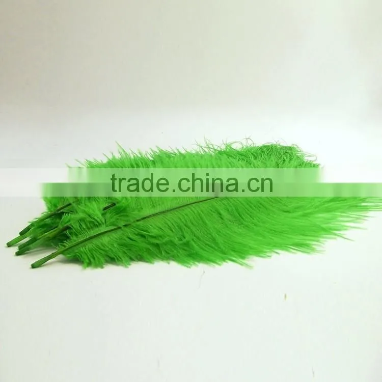 Hot- selling china ostrich craft feathers plumage in bulk Green color for all decor