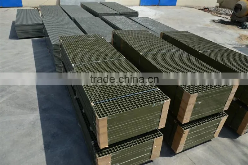 transparent fiberglass grp molded grating floor plateform walkway