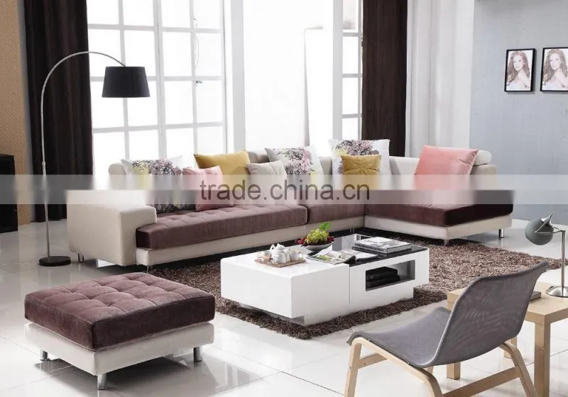 Home use living room sofa set with different color cushions KW622