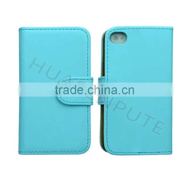 Anti-scratch and shockproof leather phone case for iphone4 with card holder