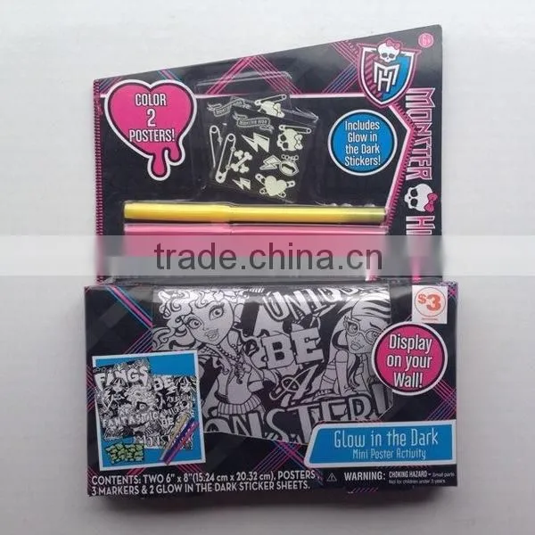 monster hhigh glow in the dark mini poster activity