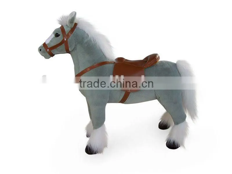Stuffed and plush larger horses toy with saddle