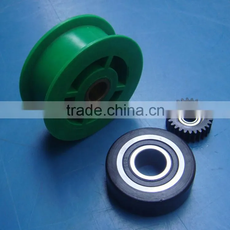 Industry custom cheap double v groove wheel block bearing machined plastic nylon pulley for sale