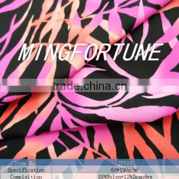 stripe supplex printed 4 way elastic fabric