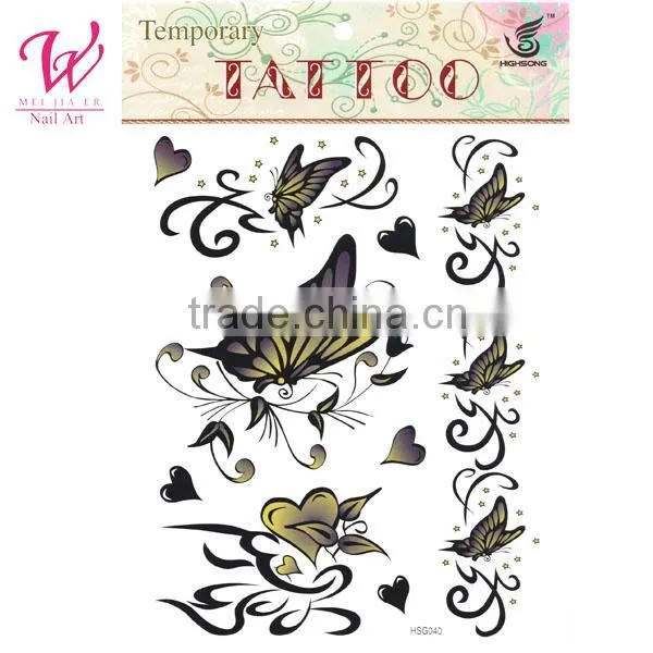 OEM china supplier welcome cusomized tattoo sticker Assorted Butterfly Designs alibaba china