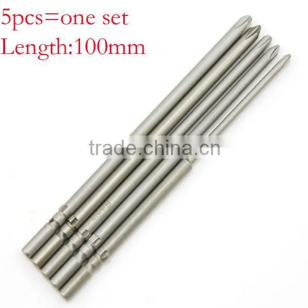 5PCS 801 Round Shank Magnetic Phillips Cross Screwdriver Bits Electric Screwdriver bits100mm Length AR-22