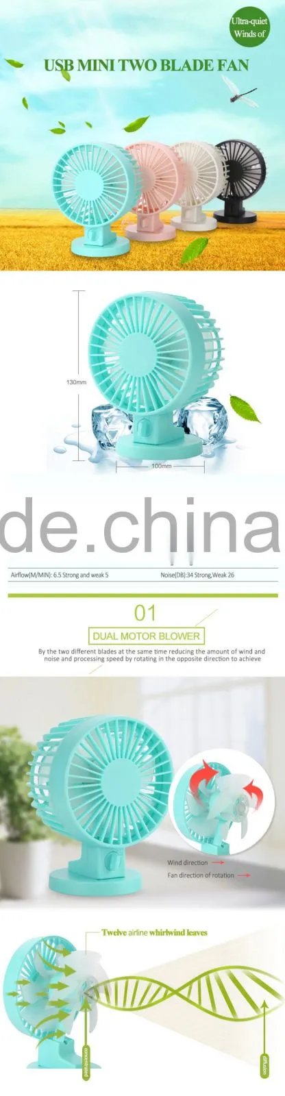 Supply Creative fashion USB Mini dual motor Futaba quiet fan