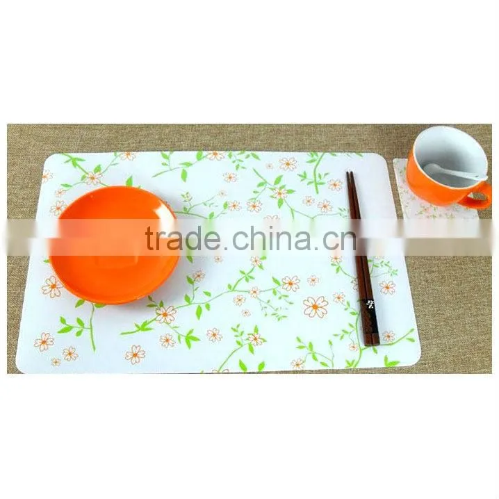 Nice custom printing kithen food meal clear plastic PP placemat,custom placemat