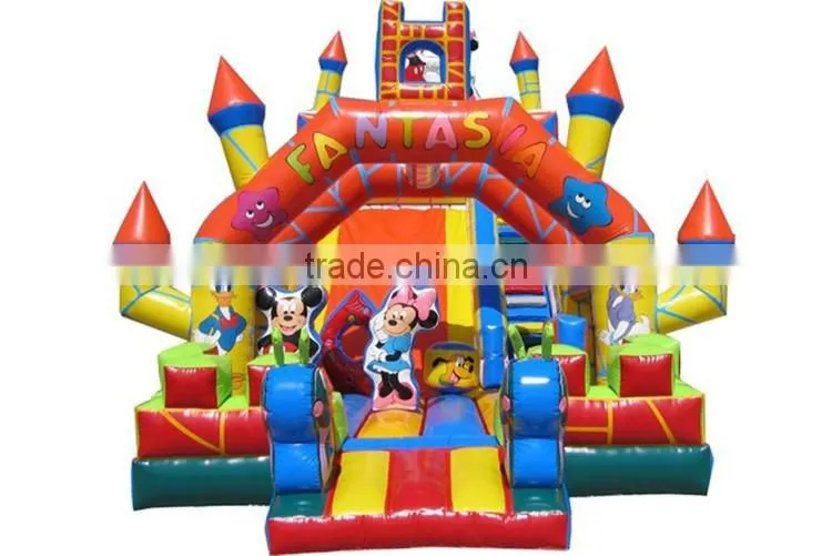 giant inflatable dry slide n cartoon mouse playland for sale