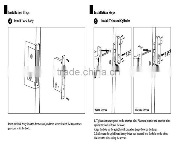 High quality Brass KB lever door handle on plate,door plate