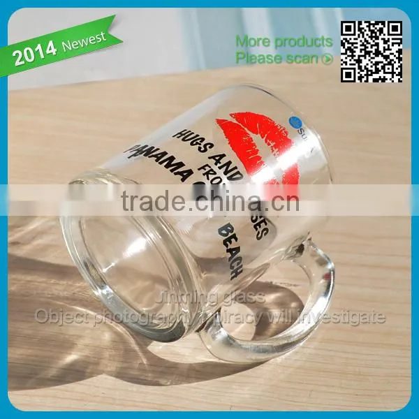Wholesale glass tumblers gift mug oversized transparent glass mug clear with handle mugs gifts valentine day glassware