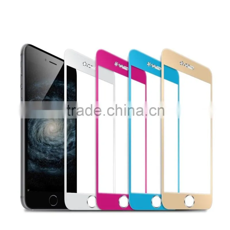 2016 High quality blue tempered glasses screen protector for apple iphone 6s plus