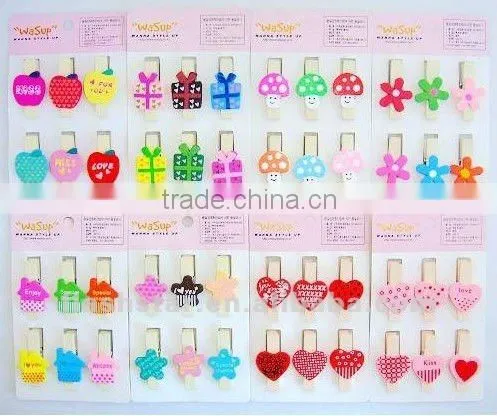 2013 Hot Sell Promotional wooden cartoon clip