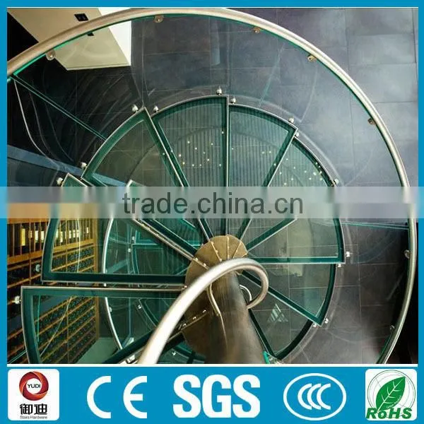 U Shape glass staircase YD-9009