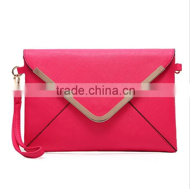 2016 new European and American fashion multicolor handbag envelope bag hand shoulder diagonal