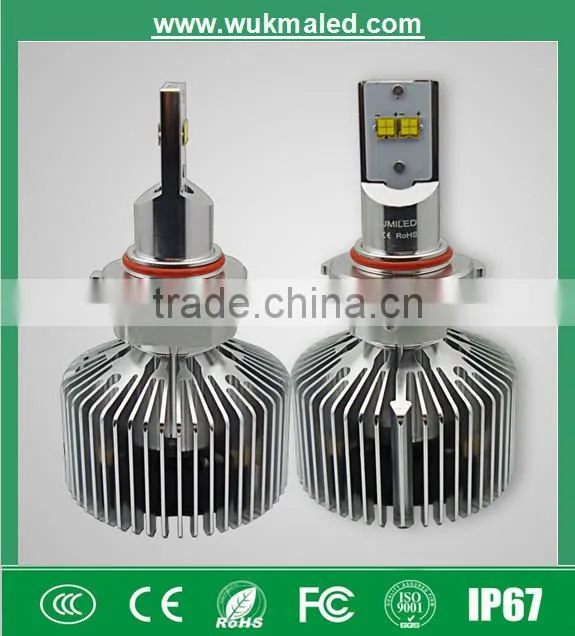 LED headlight kit HB4 9006 led headlight bulbs conversion kit with radial heat sink install in car fog light