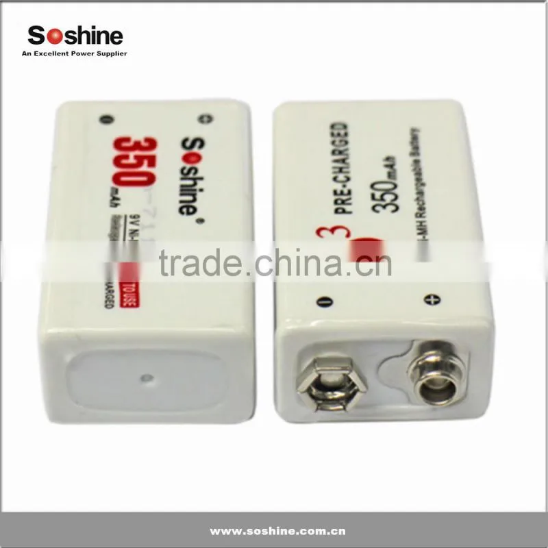 Soshine NI-MH Battery 9 Volt 9V NIMH Rechargeable Battery 350mah from China manufacturer