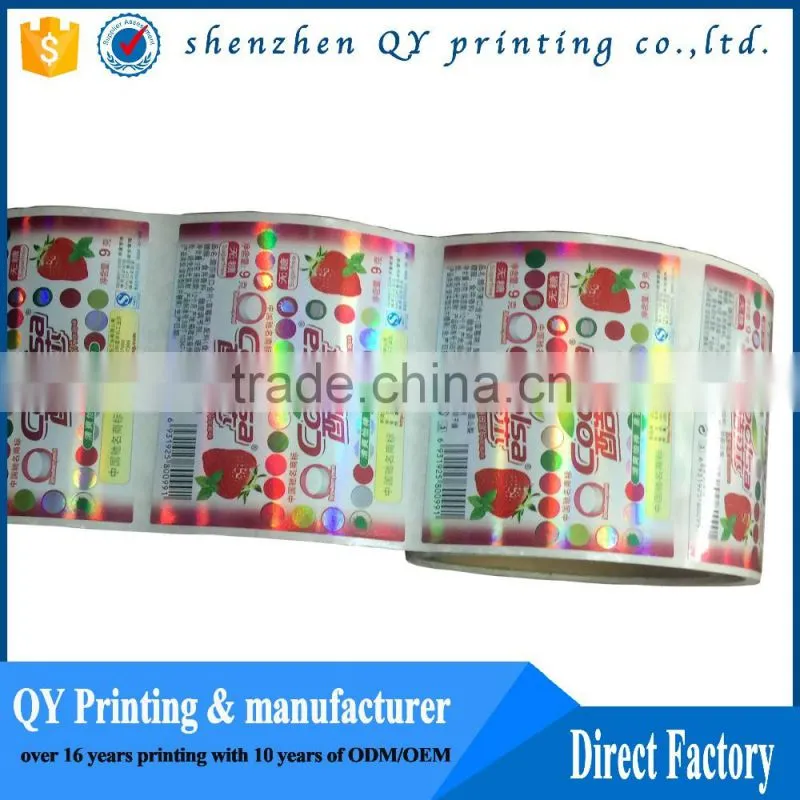 Hot stamped printing logo adhesive paper wine label