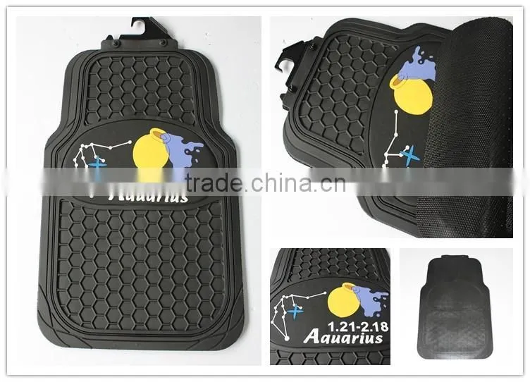 Universal Black All Weather Trimmable Rubber Floor Mats Set