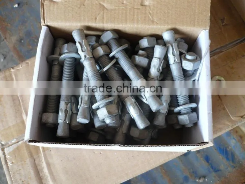 grade 4.8 zinc plated through anchor bolt made in china hebei