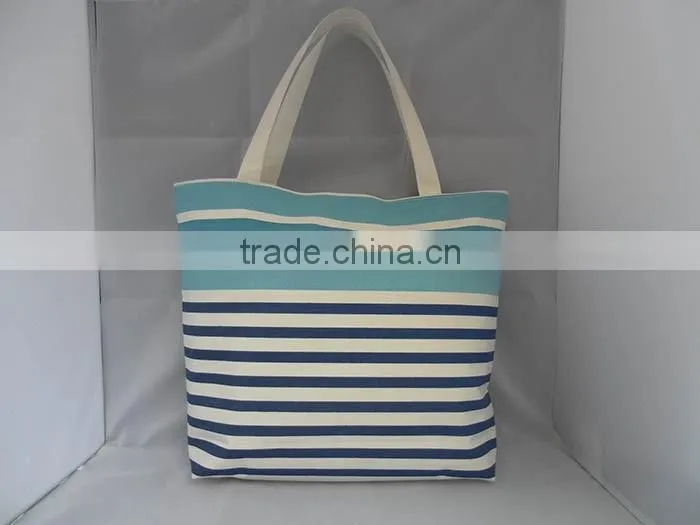 Navy 100% cotton Printed Canvas shopping bag