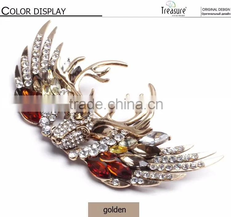2015 brand new Fashion rhinestone diamond snowflake brooch antler shape rhinestone brooch