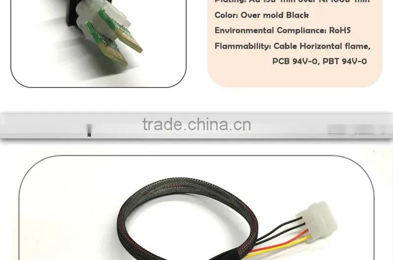 1m Mini SAS SFF-8639 68P to SFF-8643 36P Straight Cable