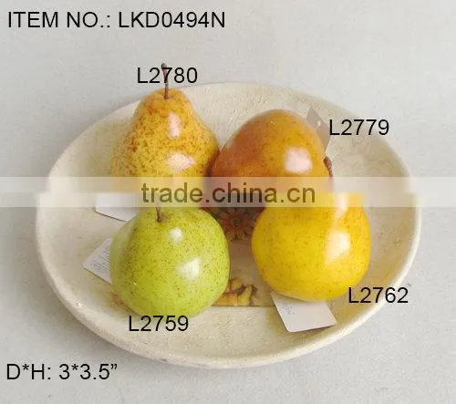 Real color artificial foam pear fruits in assorted size and shapes for display decoration