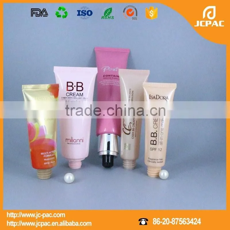 Airless PE whitening BB cream tubes for cosmetic packaging with pump tube