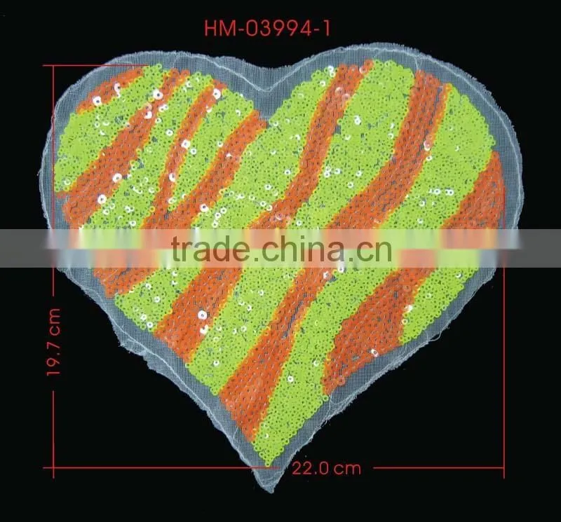 5MM Neon Yellow 3MM Neon Orange Sequin Bead Applique Patches