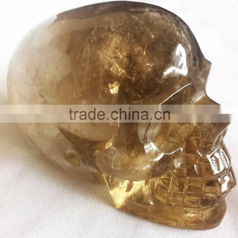 Natural Crystal High Quality Smoky Quartz Skull Carving