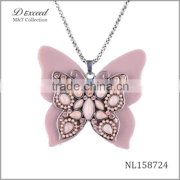 Yiwu jewelry factory butterfly pendant necklace, fashion necklace NL158722-28