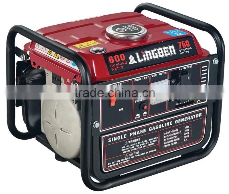 Lingben 500w mini power generator gasoline 12v dc generator low rpm
