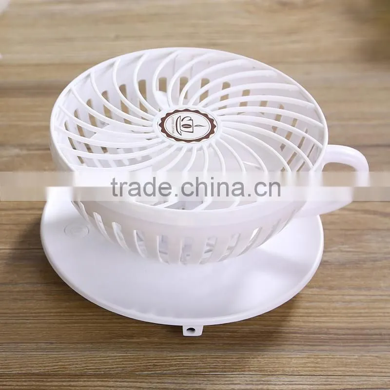 wholesale Hot New Innovative Gift Usb Mini Fan Rechargeable Fan In Coffe Cup Design