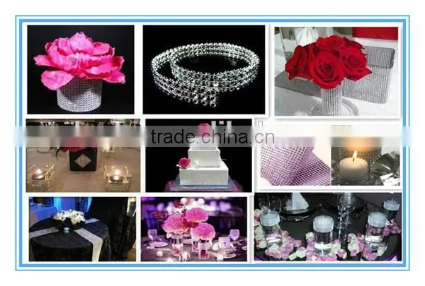 8row 10 yards plastic rhinestone mesh trimming
