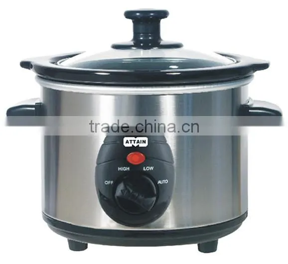 Mini stainless steel outer body electric slow cooker ceramic inner pot