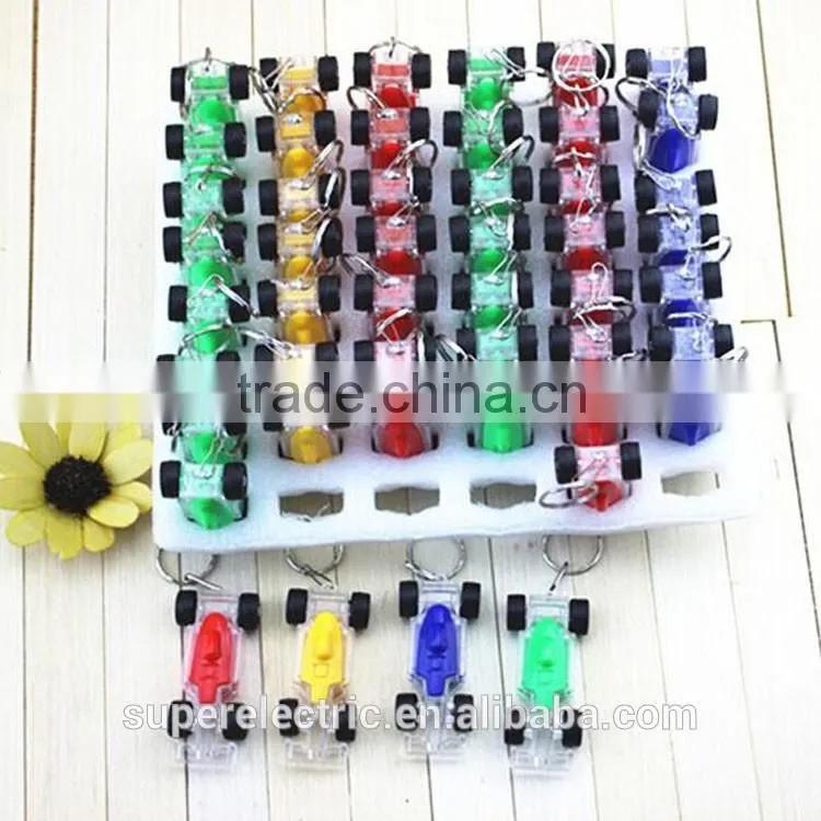 Professional design hot sale led key chain plastic custom led light keychain car shape