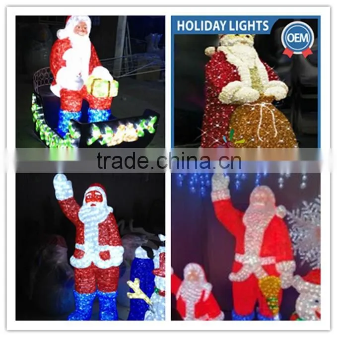 Holiday time fat christmas santa smart christmas moving santa with CE RoSH outdoor christmas santa