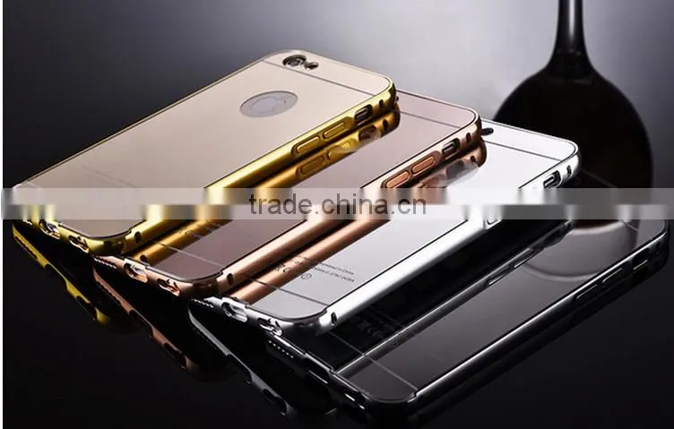2016 hot selling window view electroplating mirror pc pu flip case cover for samsung galaxy s7/s7 edge