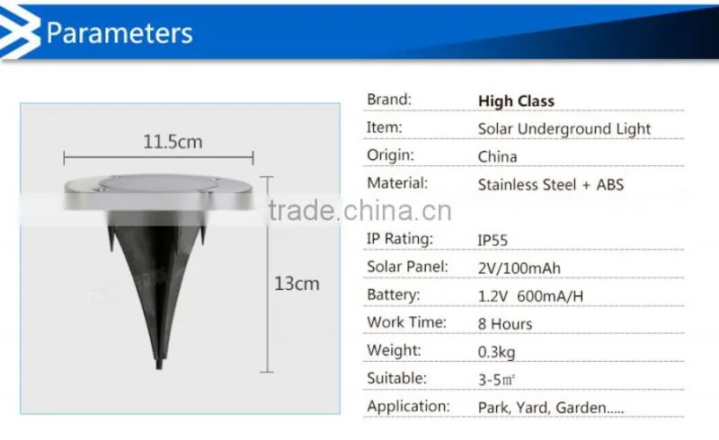 Insert Type Garden Pathway Underground Light LED Solar Lawn Lamp