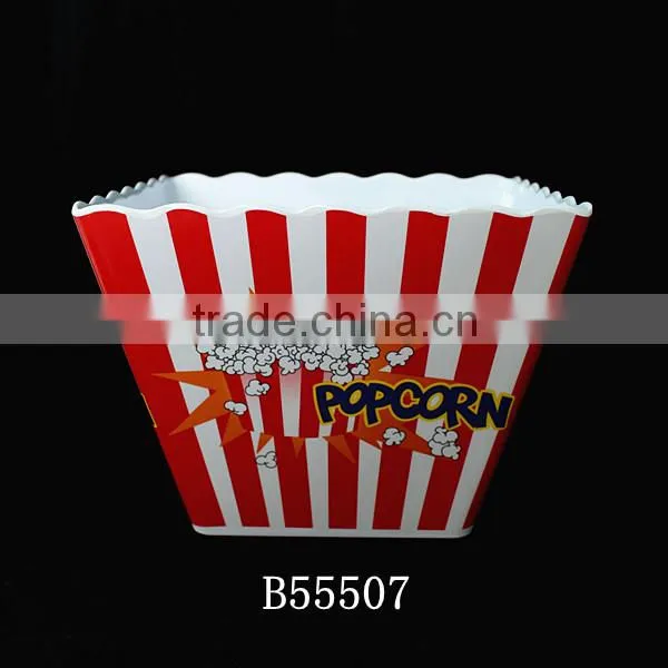 Modern design melamine white popcorn bowl