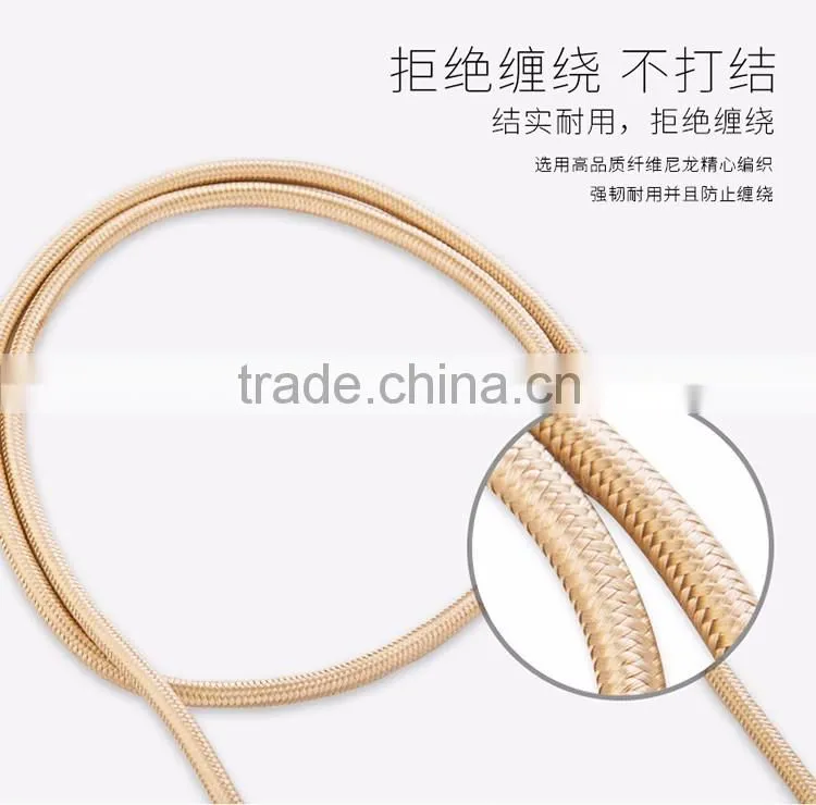 golf usb multi charger data cable metal braided 2 in 1 usb cable for smartphones