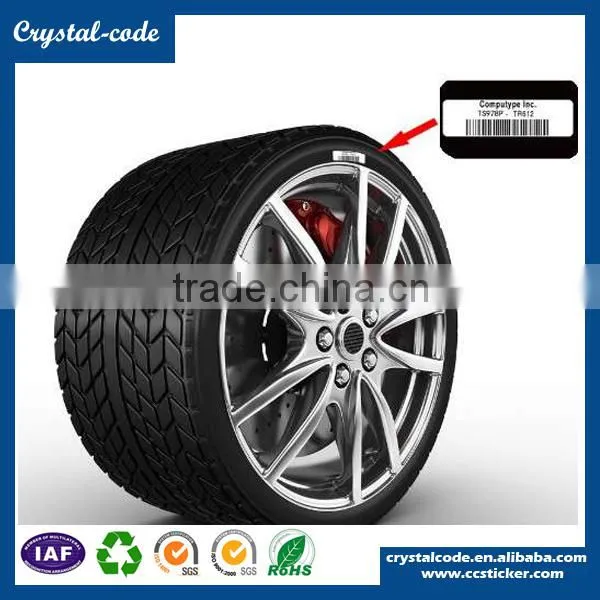Factory price PET tire label,rubber label for tire